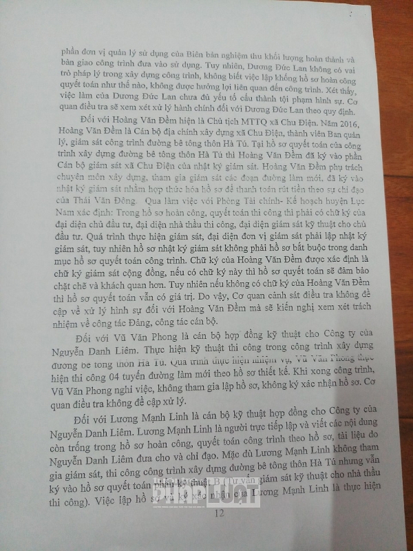 Bắc Giang: Phản hồi của UBKT Tỉnh uỷ về việc xử lý vi phạm đối với Chủ tịch xã Chu Điện Bắc Giang: Phản hồi của UBKT Tỉnh uỷ về việc xử lý vi phạm đối với Chủ tịch xã Chu Điện