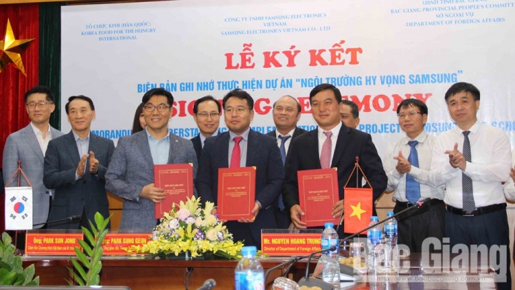 Gần 20 tỷ đồng thực hiện dự án "Ngôi trường Hy vọng Samsung" tại Bắc Giang