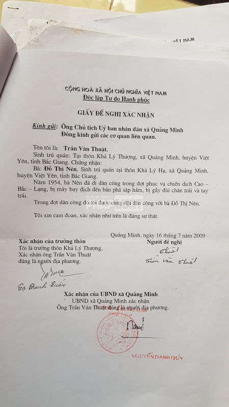 bac giang cu ba gan 90 tuoi rong ra doi cho xem xet che do nguoi co cong voi cach mang