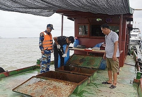 chan bat 35000 lit dau lau tren vung bien quang ninh va hai phong