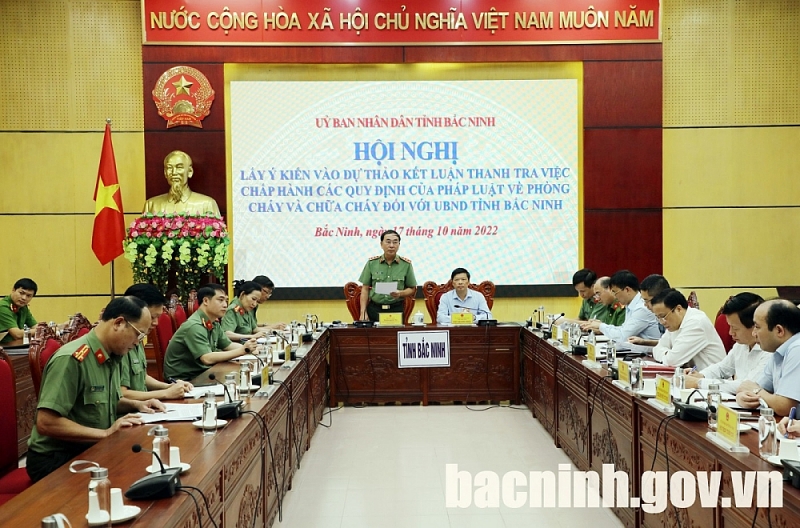 Lấy ý kiến vào dự thảo Kết luận thanh tra chấp hành pháp luật về PCCC đối với UBND tỉnh Bắc Ninh