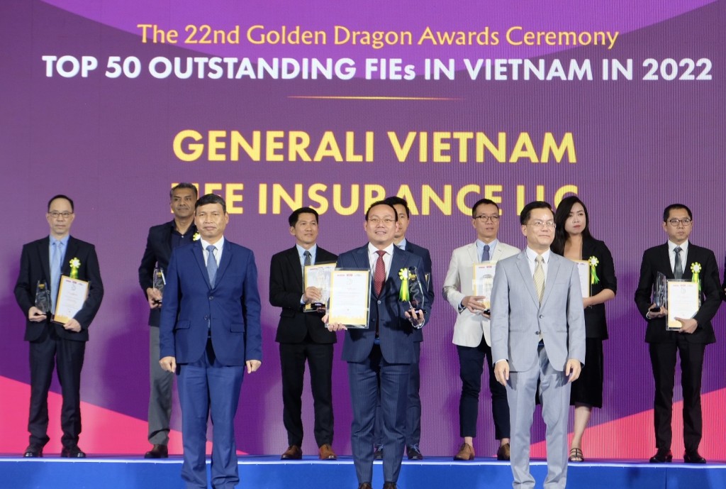 Generali Việt Nam cũng được vinh danh Top 50 Doanh nghiệp FDI tiêu biểu năm 2022-2023 với những đóng góp tích cực cho ngành bảo hiểm nói riêng và nền kinh tế Việt Nam nói chung