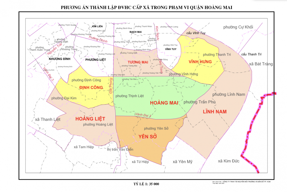Quận Hoàng Mai lấy ý kiến về phương án sắp xếp thành 7 phường