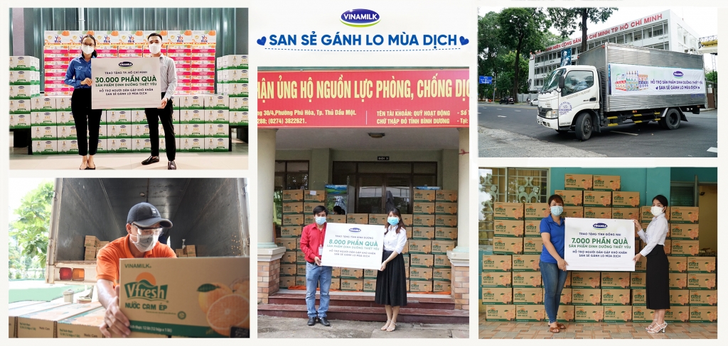 45.000 phần quà là những sản phẩm dinh dưỡng thiết yếu được Vinamilk trao tặng cho người dân, người lao động có hoàn cảnh khó khăn