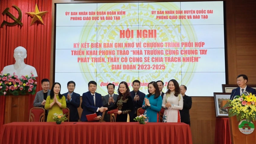 Ngành Giáo dục Hoàn Kiếm - Quốc Oai tăng cường kết nối, chia sẻ kinh nghiệm dạy học