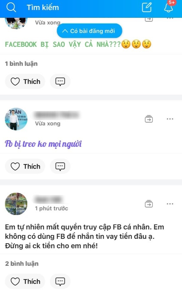 Mạng xã hội Facebook lỗi không thể đăng nhập