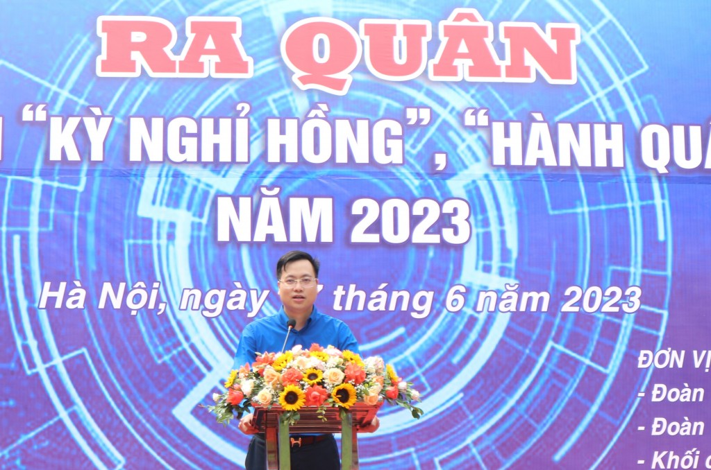 Trần Quang Hưng, Phó Bí thư Thành đoàn Hà Nội phát biểu tại chương trình