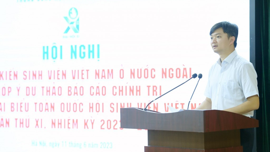 Bí thư Trung ương Đoàn, Chủ tịch Trung ương Hội Sinh viên Việt Nam phát biểu tại hội nghị