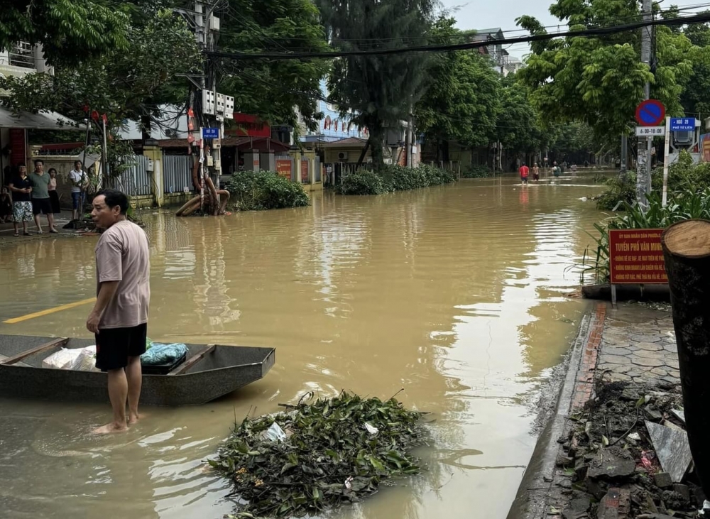 Người dân Tứ Liên giải cứu quất khỏi ngập lụt