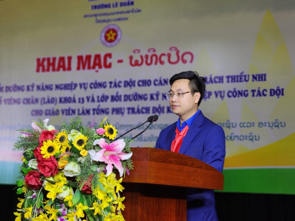 Đồng chí Trần Quang Hưng, Phó Bí thư Thành đoàn Hà Nội phát biểu tại chương trình
