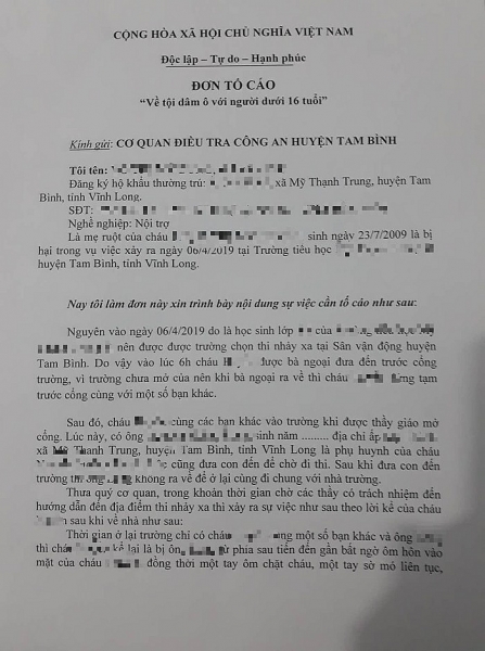 Cháu bé bị sàm sỡ, cơ quan chức năng tổ chức hòa giải chau be bi sam so trong truong co quan chuc nang to chuc hoa giai