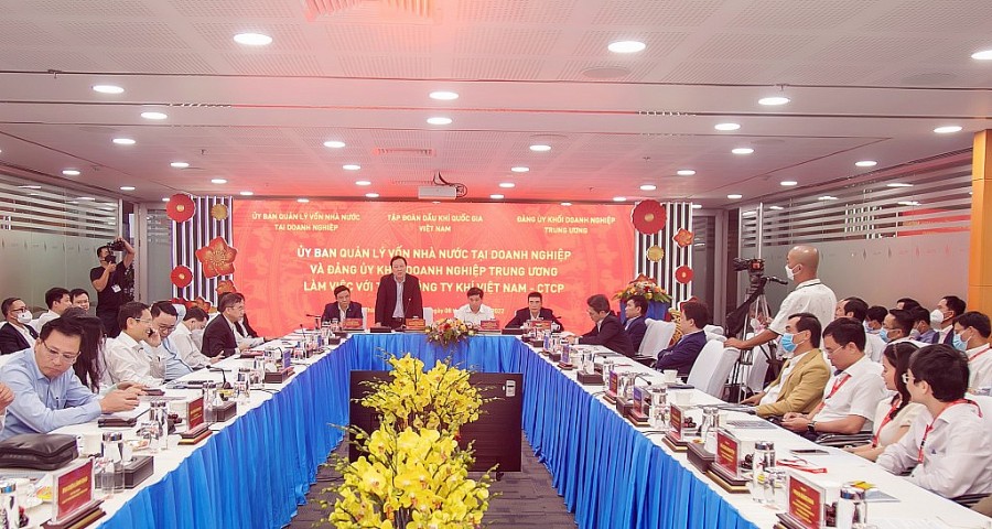 Cuộc họp và làm việc ngay trong dịp đầu Xuân Nhâm Dần 2022 thể hiện sự động viên và chỉ đạo sâu sát của các cấp lãnh đạo Trung ương và Tập đoàn Dầu khí Việt Nam đối với PV GAS
