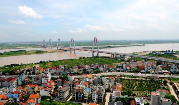 Quy hoạch phân khu sông Hồng sẽ tạo lập diện mạo đô thị hai bên sông Hồng. Ảnh: nhandan.com.vn. 