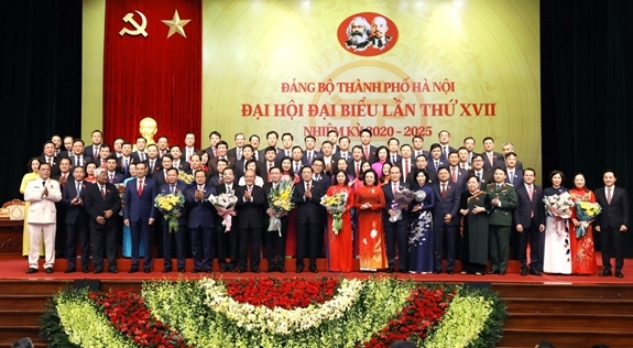 Đại hội Đại biểu lần thứ XVII nhiệm kỳ 2020-2025 của Đảng bộ Thành phố Hà Nội thành công tốt đẹp. Ảnh: hanoimoi.com.vn. 