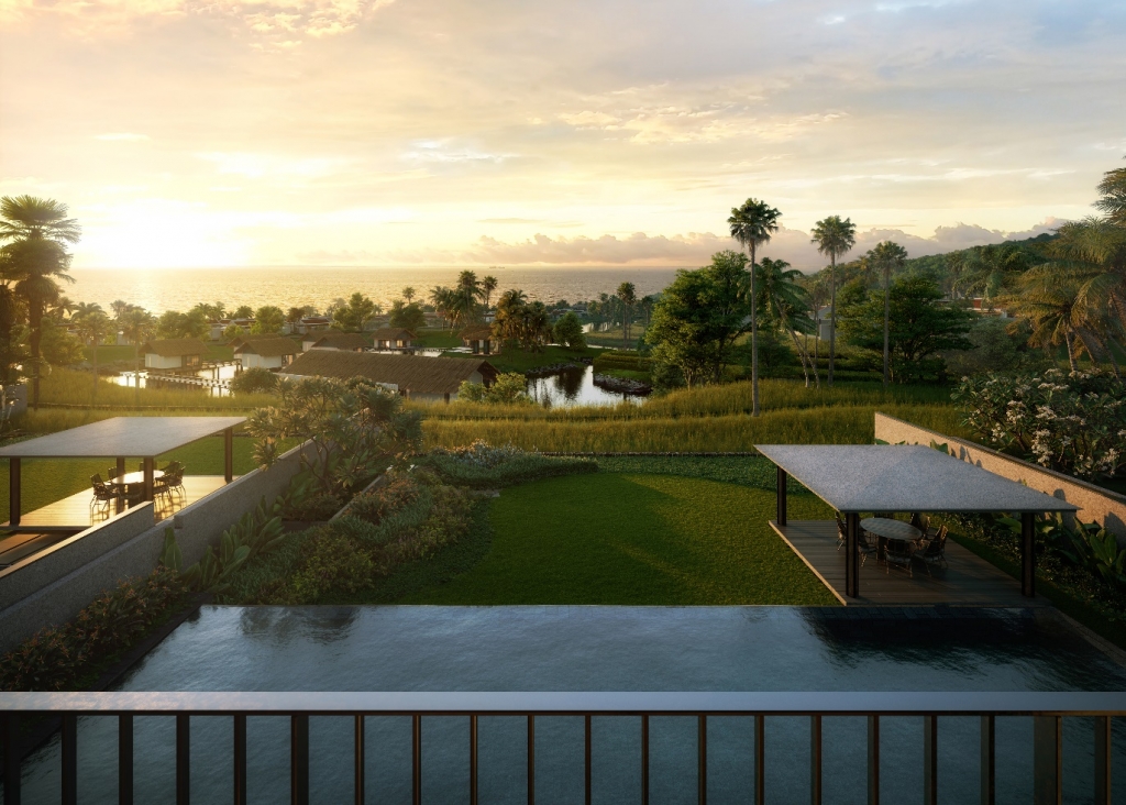 Dinh thự Hill Villa của Park Hyatt Phu Quoc Residences có vị trí lưng tựa núi,  mặt hướng biển