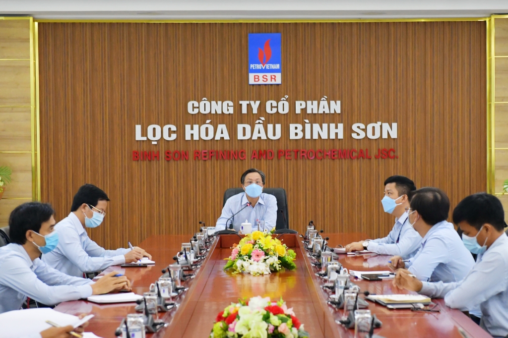 Phó Tổng Giám đốc BSR Bùi Ngọc Dương phát biểu tại cuộc họp trực tuyến về phòng chóng dịch Covid-19.