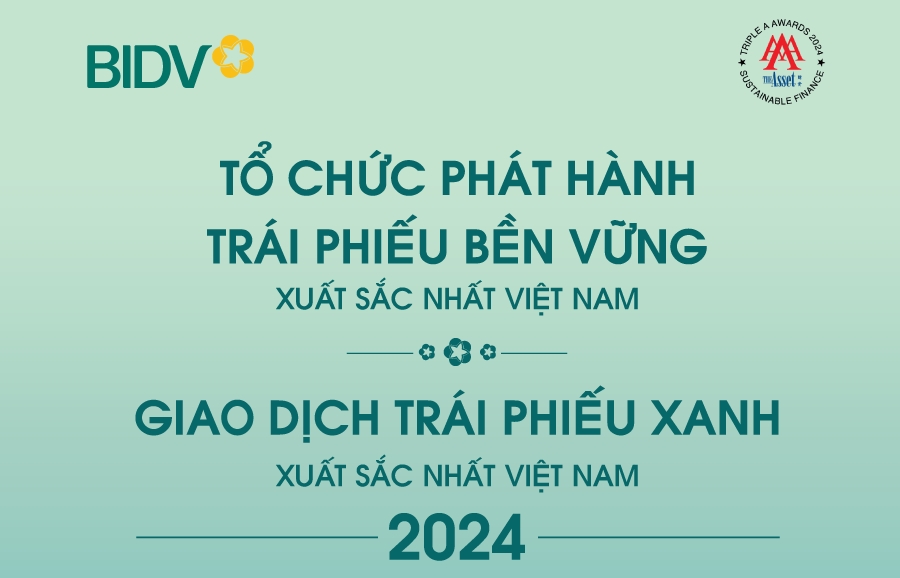 Vinh danh BIDV trong lĩnh vực tài chính bền vững