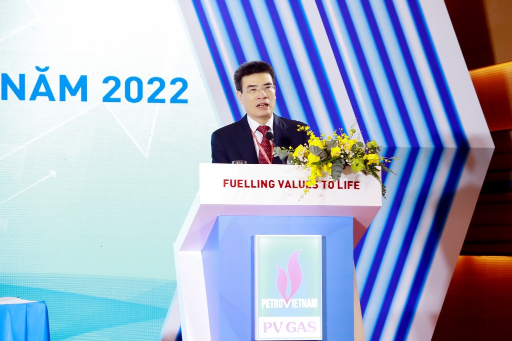 Chủ tịch HĐQT Tổng công ty Khí Việt Nam Dương Mạnh Sơn phát biểu khai mạc Đại hội đồng cổ đông thường niên năm 2022