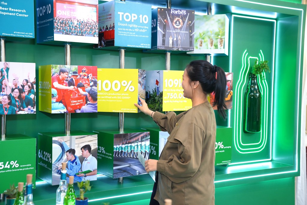 2. Khách tham quan gian hàng của SABECO tại triển lãm các sáng kiến thúc đẩy kinh tế tuần hoàn trong khuôn khổ Hội nghị thường niên PRO VN 2. Khách tham quan gian hàng của SABECO tại triển lãm các sáng kiến thúc đẩy kinh tế tuần hoàn trong khuôn khổ Hội nghị thường niên PRO VN