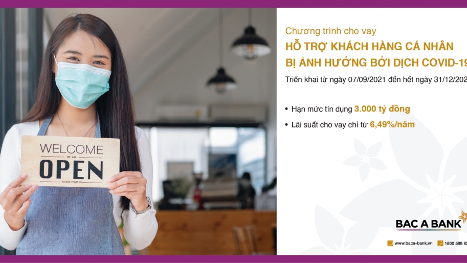 BAC A BANK cho vay ưu đãi khách hàng cá nhân bị ảnh hưởng bởi dịch Covid-19