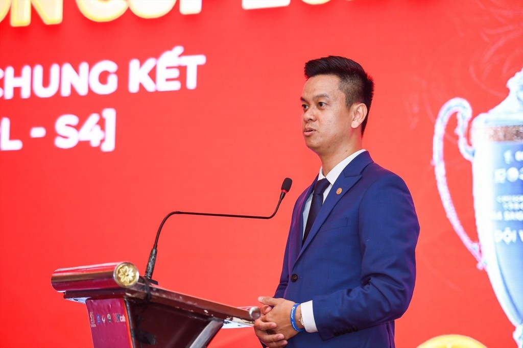 Trưởng ban tổ chức Phạm Ngọc Tuấn phát biểu tại buổi lễ ra mắt giải đấu