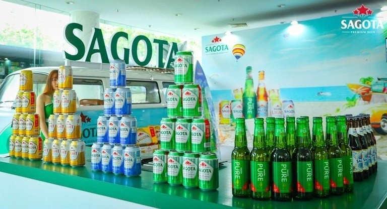 Bia không cồn Sagota được bày bán rộng rãi