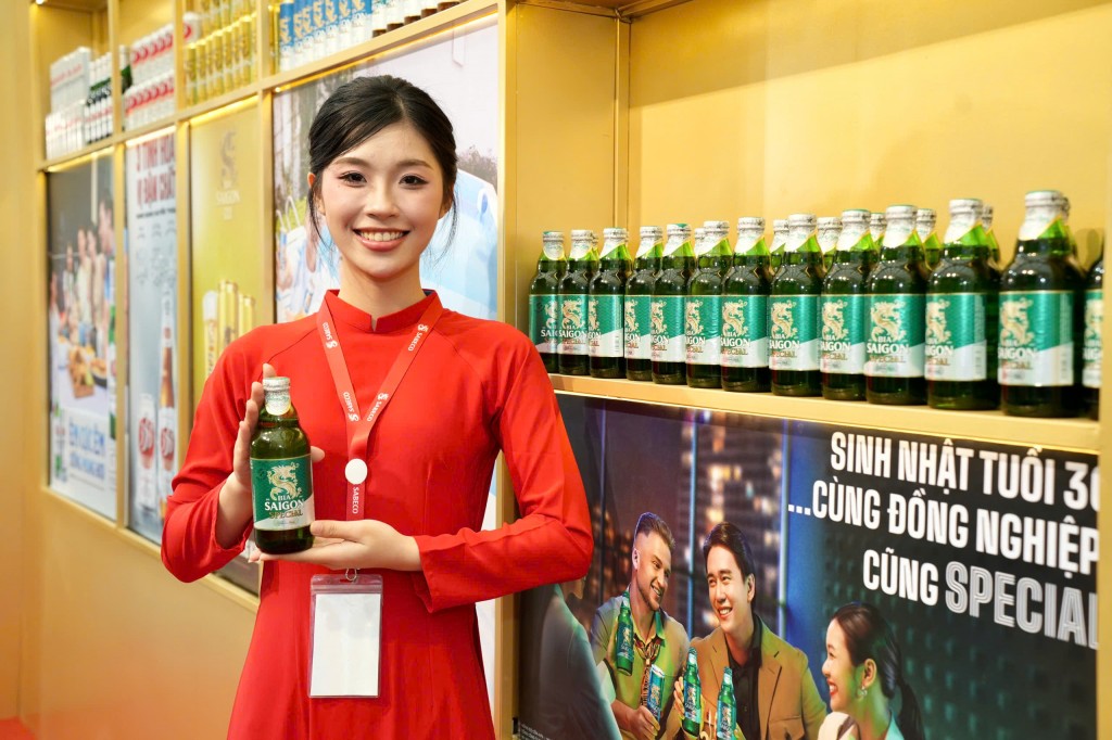 Sản phẩm Bia Saigon Special được trưng bày tại triển lãm