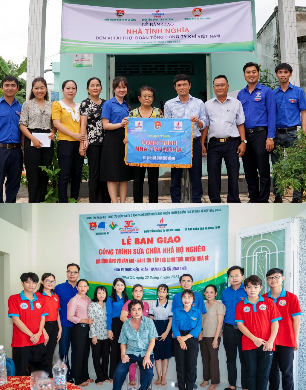 Đoàn thanh niên PV GAS phối hợp trao tặng 2 căn nhà cho gia đình chính sách