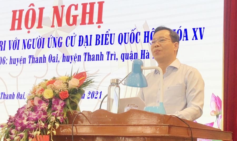  Ứng cử viên Đỗ Đức Hồng Hà hứa sẽ góp công sức vào hiện thực hóa khát vọng đưa Thanh Oai trở thành quận đô thị sinh thái