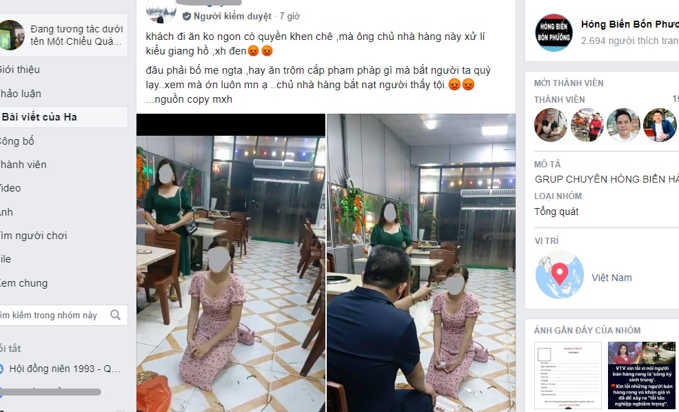 Bắc Ninh: Tạm giữ chủ quán Nhắng Nướng bắt khách quỳ xin lỗi