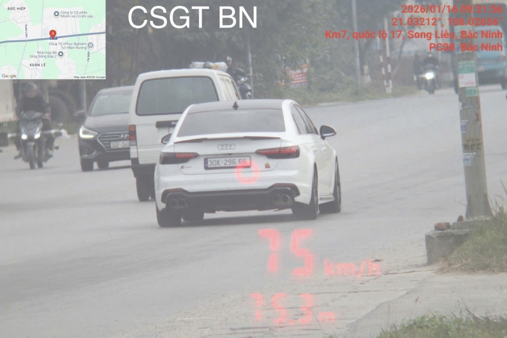 Bắc Ninh: Danh sách phạt nguội từ ngày 10/01 đến hết ngày 16/01/2026