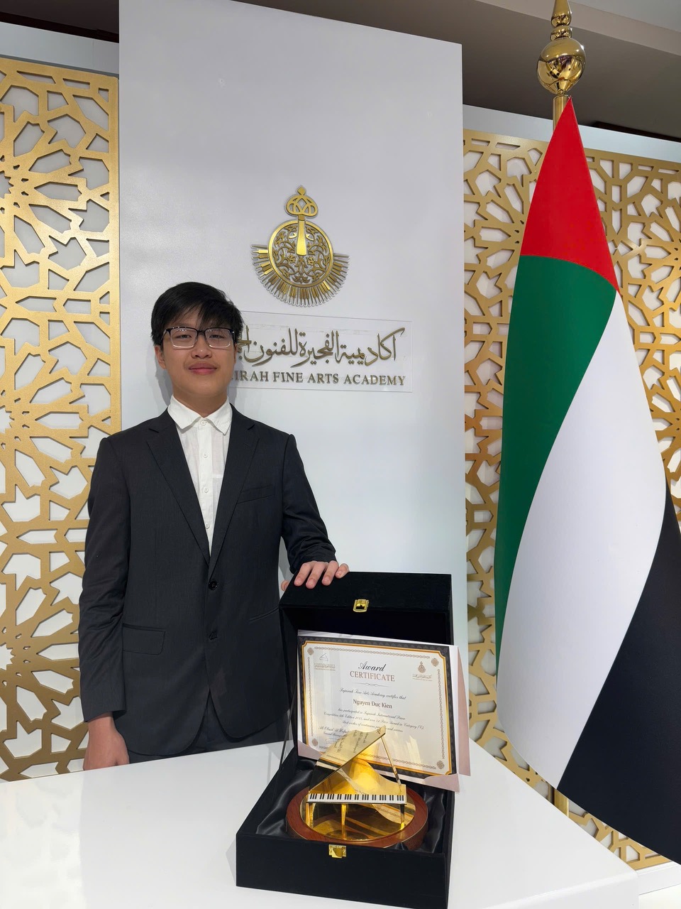 Giải Nhất cuộc thi Piano Quốc tế Fujairah Nguyễn Đức Kiên: Khổ luyện và đam mê làm nên thành công