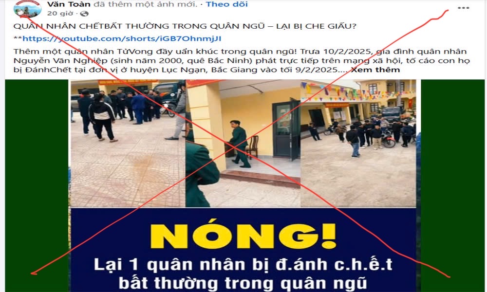 Cảnh giác trước thông tin thất thiệt liên quan đến quân nhân tử vong