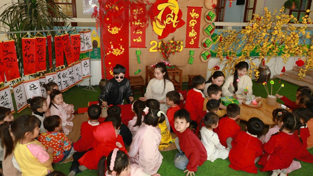 Trường mầm non Mỹ Thái tổ chức hoạt động trải nghiệm “Lễ hội Mùa xuân 2026”