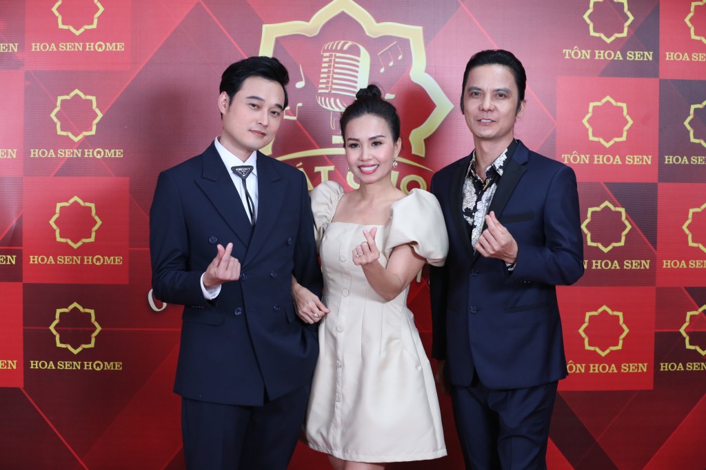 Từ trái qua: ca sĩ Quang Vinh, Cẩm Ly và Vũ Quốc Việt