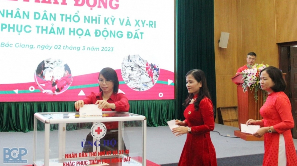 Hội Chữ thập đỏ tỉnh Bắc Giang phát động ủng hộ người dân Thổ Nhĩ Kỳ, Syria sau động đất