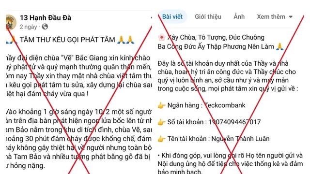 Cảnh giác thủ đoạn kêu gọi phát tâm tu sửa, xây dựng chùa để chiếm đoạt tài sản