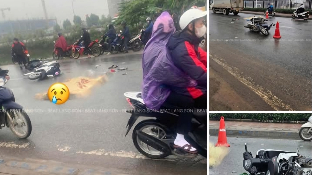 Nam thanh niên va chạm với xe máy rồi ngã vào gầm xe tải tử vong