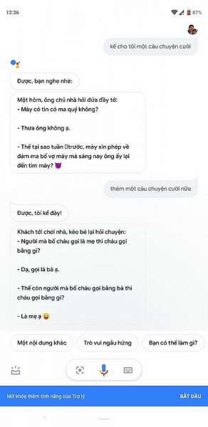 google assistant va co tro ly ao hai huoc