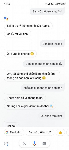 google assistant va co tro ly ao hai huoc