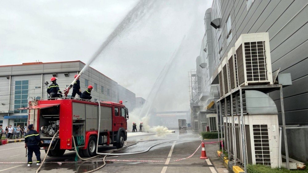 Tăng công tác cường phòng cháy, chữa cháy trong các khu công nghiệp tại Bắc Giang