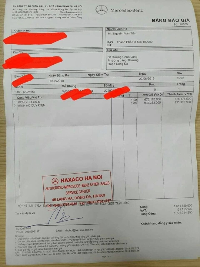 ton 177 ty de thay dong co dien va ac quy cho mercedes benz s400