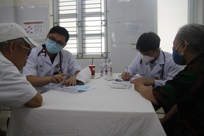 Bệnh viện Tim Hà Nội khám cho đối tượng chính sách.