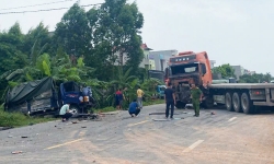 bac giang xe tai va dau keo va cham mot nguoi tu vong tai cho