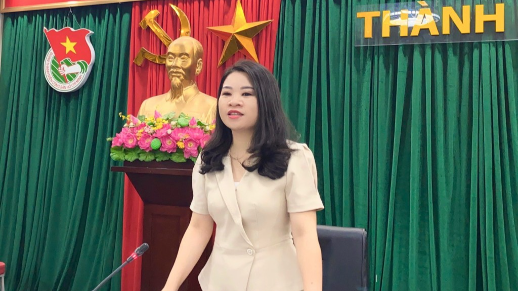 Bí thư Thành đoàn Hà Nội Chu Hồng Minh phát biểu tại hội nghị
