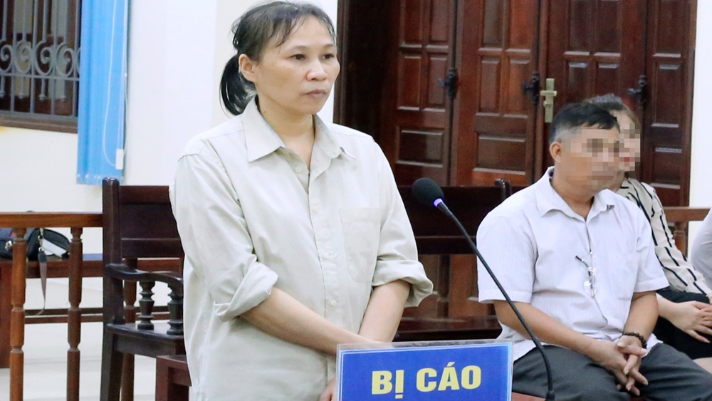 Bị cáo Nguyễn Thị Sa tại phiên toà sáng 26/7.