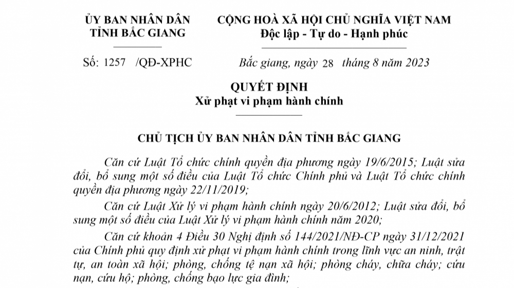 Bắc Giang: Quán karaoke từng bị phát hiện có khách sử dụng ma túy tiếp tục bị phạt vì vi phạm PCCC