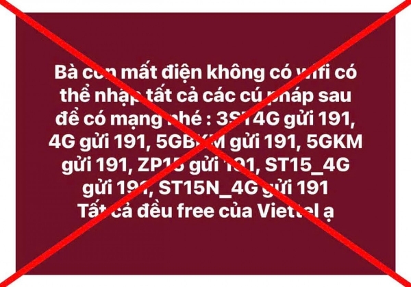 Cảnh báo: Các cú pháp nhận ưu đãi từ Viettel là thông tin thất thiệt