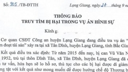 Bắc Giang: Truy tìm bị hại trong vụ án hình sự