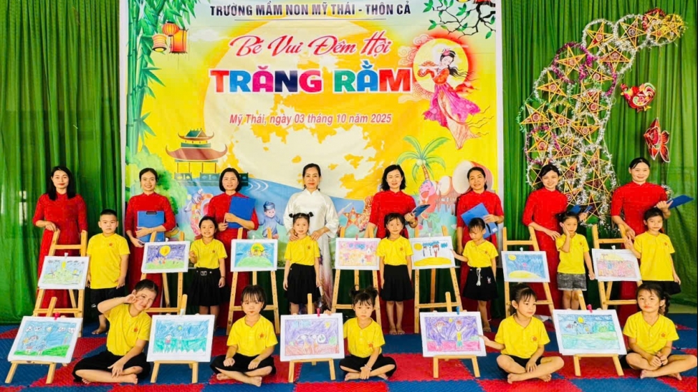Bắc Ninh: Trường Mầm non Mỹ Thái tưng bừng tổ chức "Bé với Ngày Tết Trung thu"